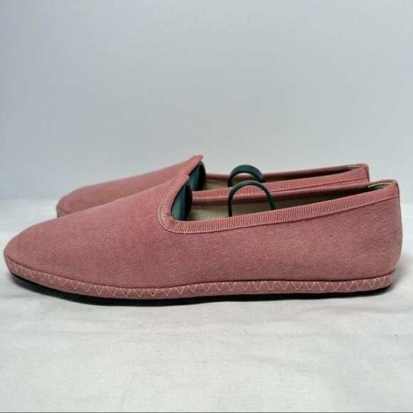 J Crew Venetian Canvas Pink Loafers Slip On 6.5 - Picture 3 of 9